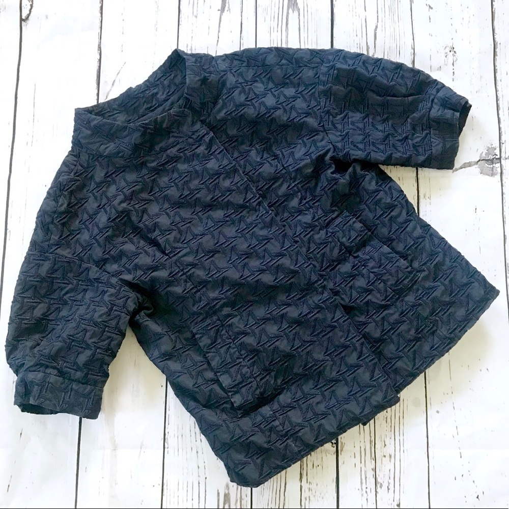 BCBG Max Azria navy blue textured blazer jacket coat